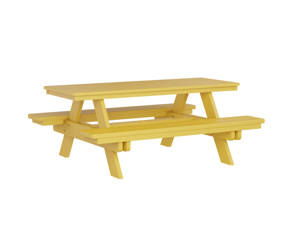 Berlin Gardens Rectangular Picnic Table - Outdoor Dining Set for Patio, Backyard, and Park - Heavy Duty Weather-Resistant Wooden Picnic Bench with Umbrella Hole