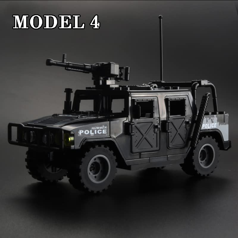 6 Mini Soldiers Military Vehicle Building Blocks Set - 4 in 1 Army Truck Construction Kit, Army Model Car Toys for Kids & Boys | STEM Learning, Birthday Gift, War Game Scenes