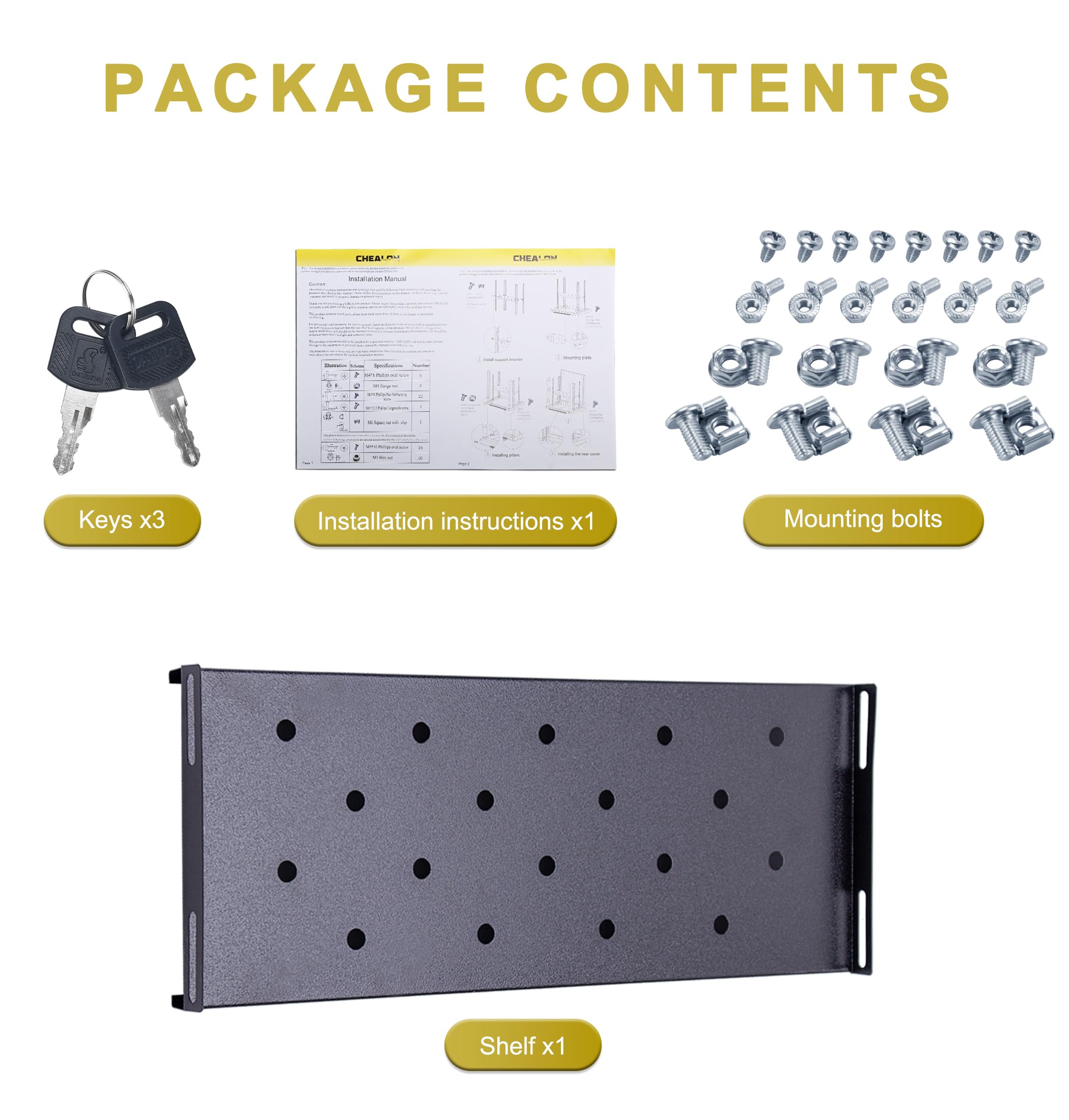 3U Wall Mount Network Server Shelf - 17