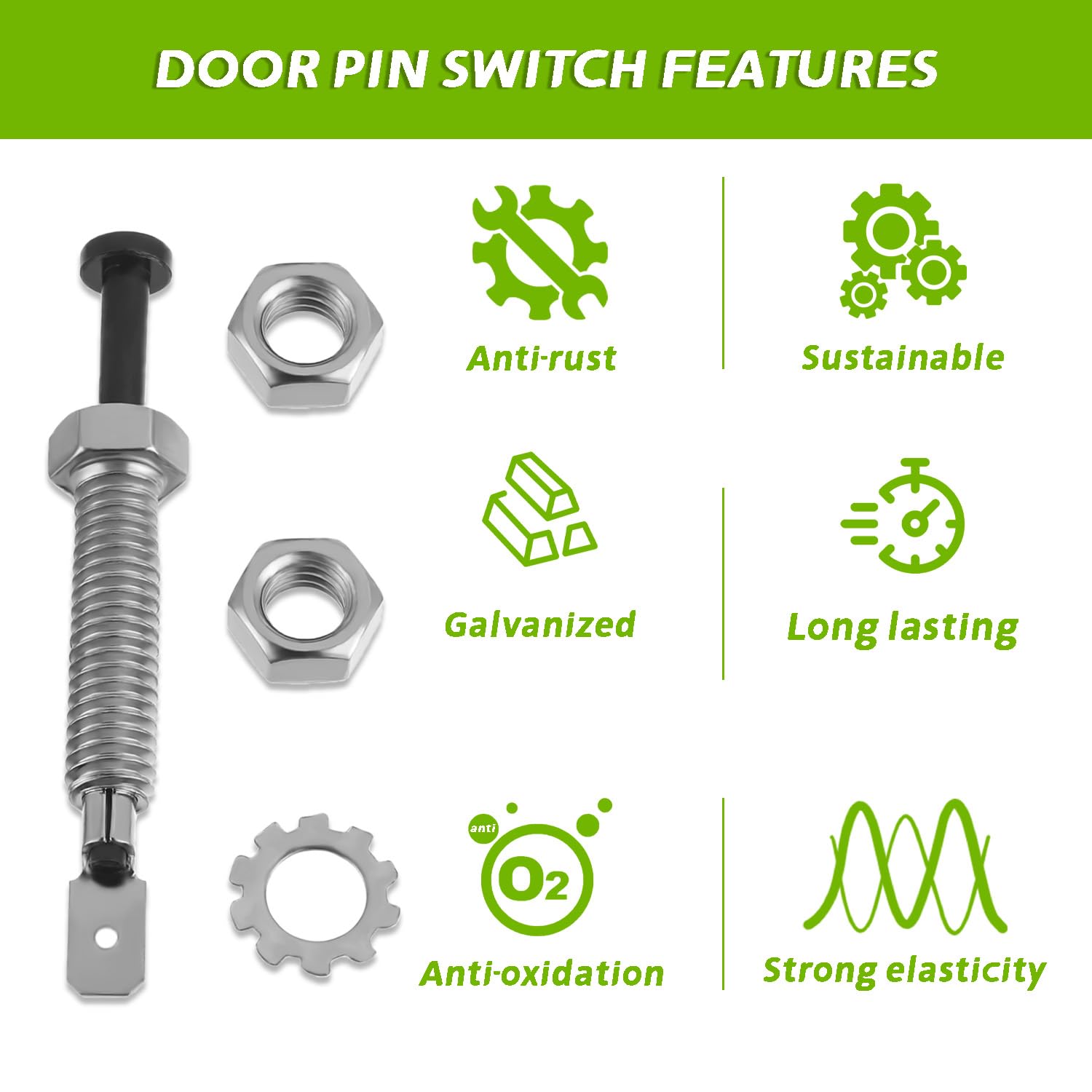 12V Door Pin Switch - Adjustable Instantaneous Door Latch Switch for General Motors - Hood Alarm Light Sensor (4-Pack) - Perfect for Car Security & DIY Auto Repairs