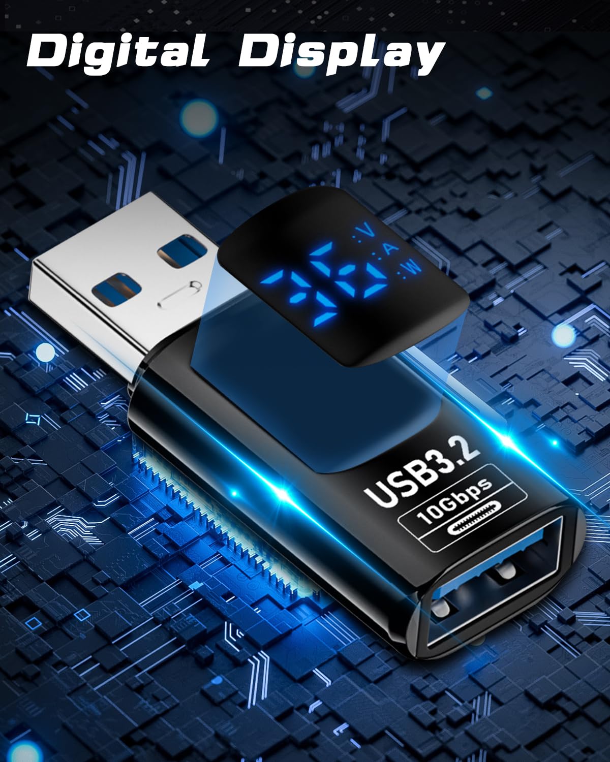 USB 3.2 Adapter with LED Display - 10Gbps Extender for Laptop, MacBook, PC - 2pcs