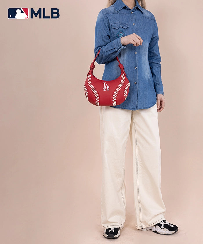 MLB Los Angeles Dodgers Crossbody Hobo Bag for Women - Stylish Shoulder Purse for Baseball Games, Travel & Daily Use