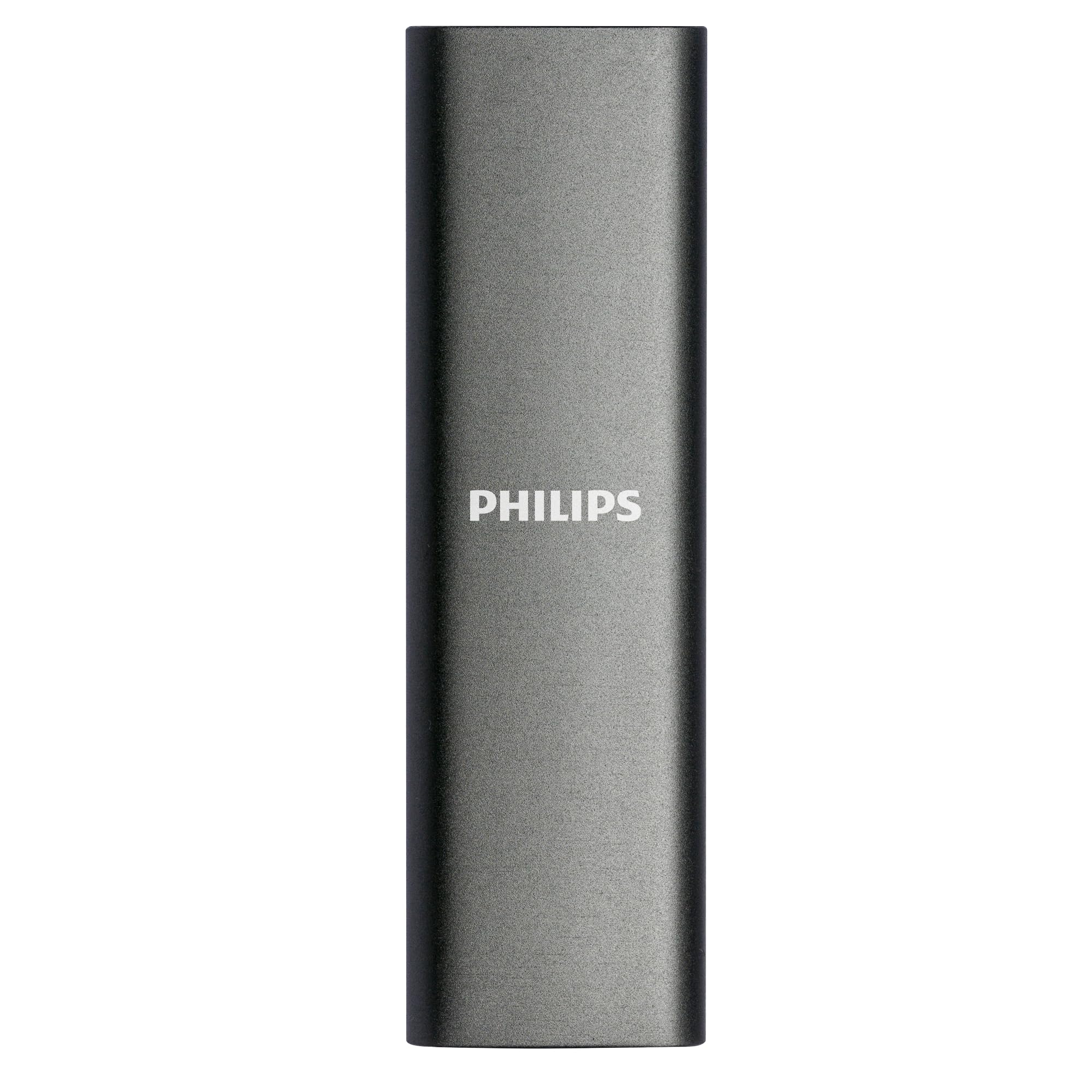 PHILIPS 1TB Portable External SSD - Ultra Fast SATA USB-C 3.1 Drive with 540MB/s Read & Write Speed - Aluminum Enclosure for Mac, PC, Laptop, Gaming & Photo Storage