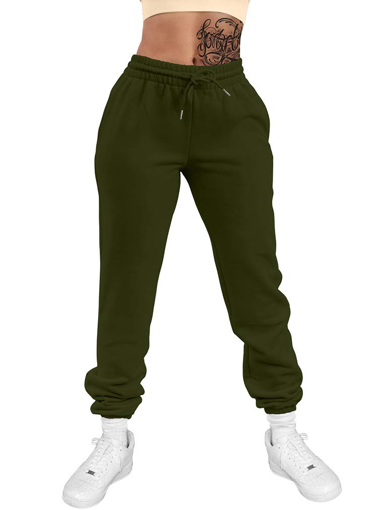 GOKATOSAU Women's Stretchy Lounge Jogger Sweatpants with Drawstring & Pockets - Comfortable Casual Pants for Yoga, Running, Travel & Home Wear