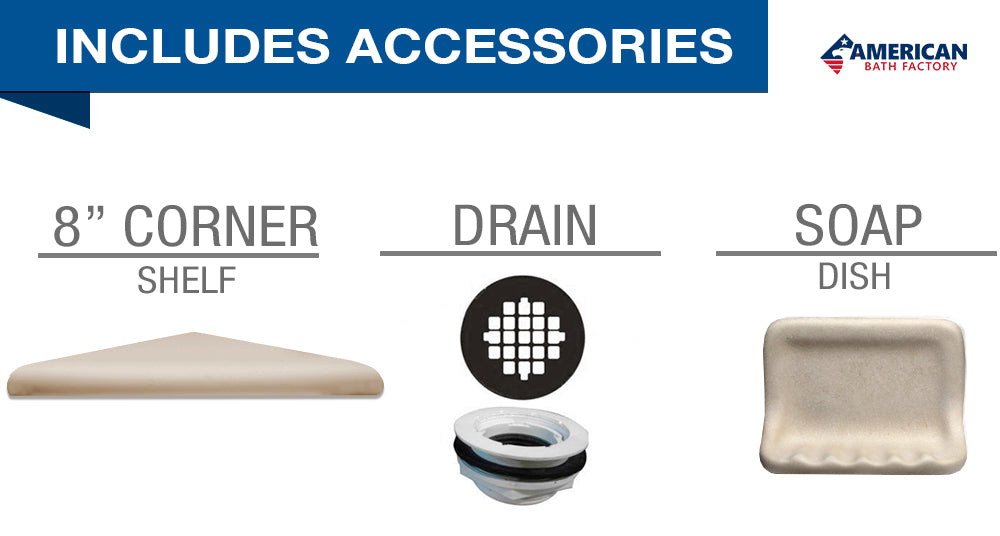 Premium Diamond Solid Desert Sand Small Alcove Shower Enclosure Kit - Waterproof Bathroom Upgrade for Compact Spaces