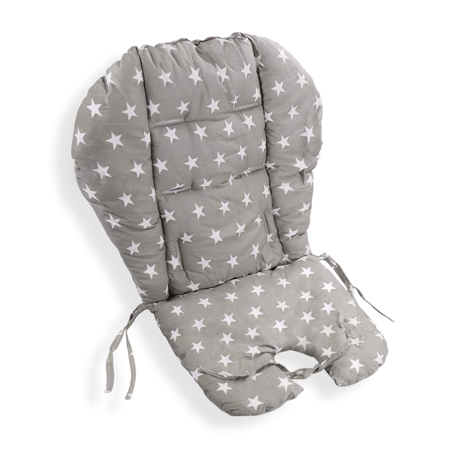 **Premium Baby High Chair Cushion - Soft & Washable High Chair Pad with Non-Slip Backing - Gray Star Design for Safe & Comfortable Mealtime - Ideal for Infants & Toddlers in Dining Chairs**