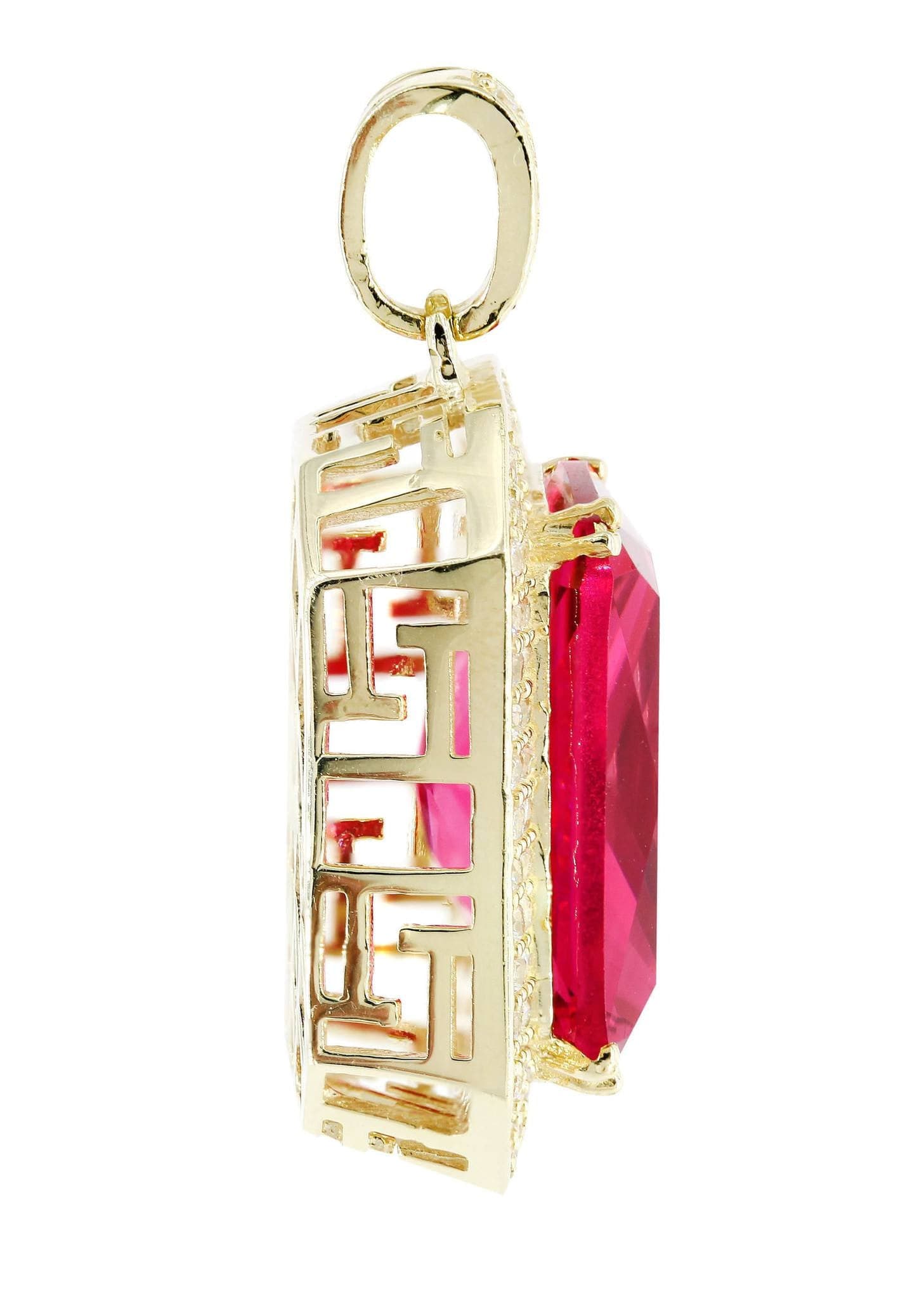 10K Gold Ruby Pendant Necklace for Women | 14 Grams Solid Gold | Elegant Jewelry Gift for Birthday, Anniversary & Valentine's Day