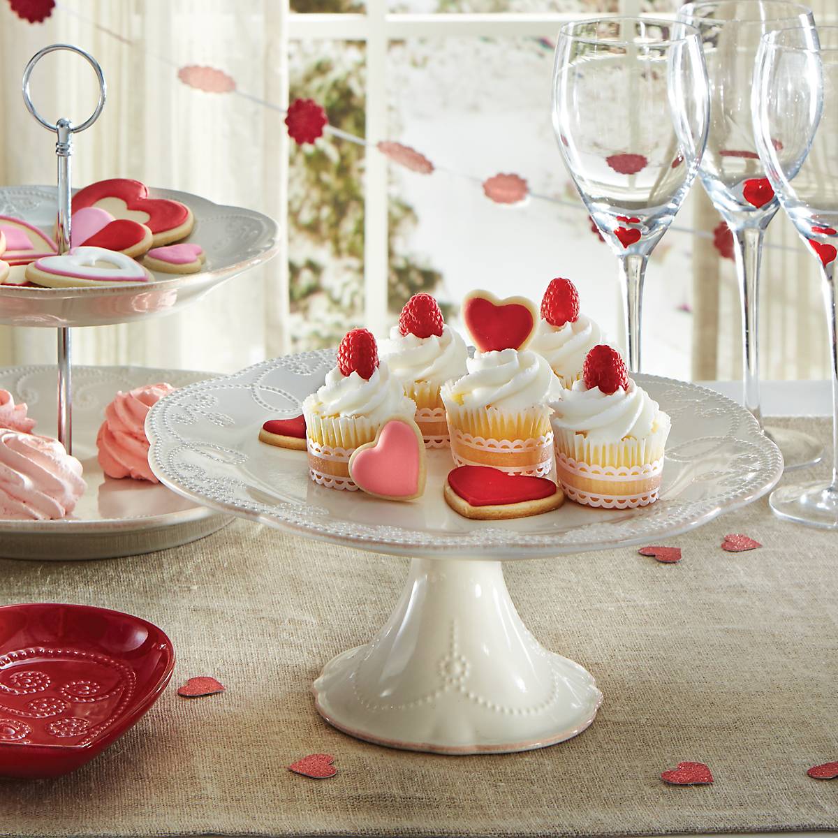 French Pearl White Pedestal Cake Stand - Elegant Dessert Display for Weddings, Parties & Afternoon Tea