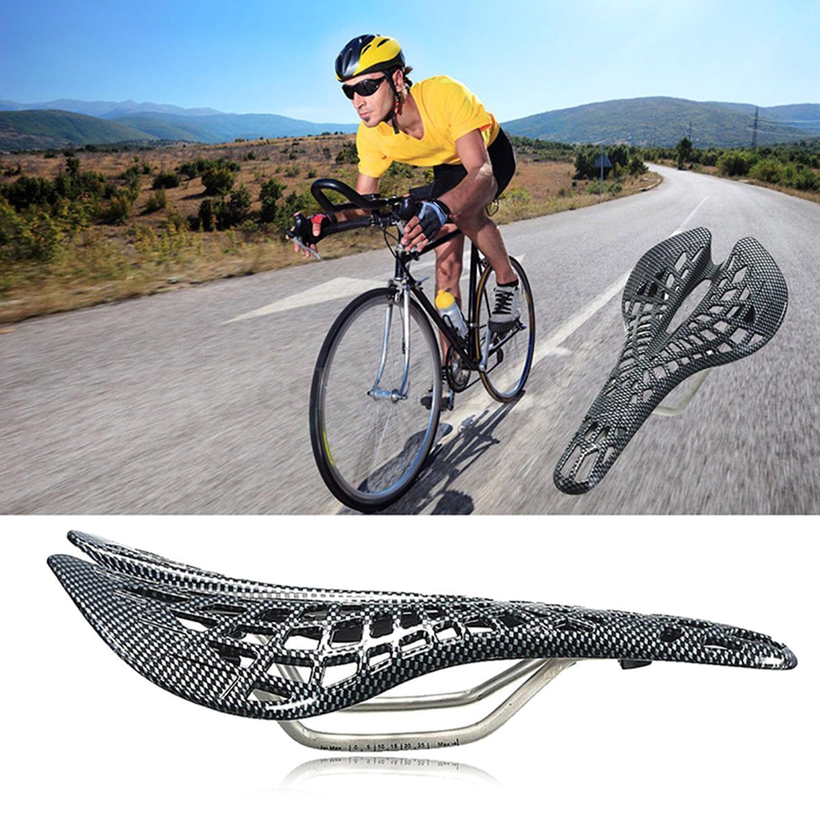 Premium Shock-Absorbing Adjustable Bike Saddle - Comfortable Mountain & Road Bicycle Seat for Men & Women - Ideal for Long-Distance Cycling, Commuting, and Trail Riding