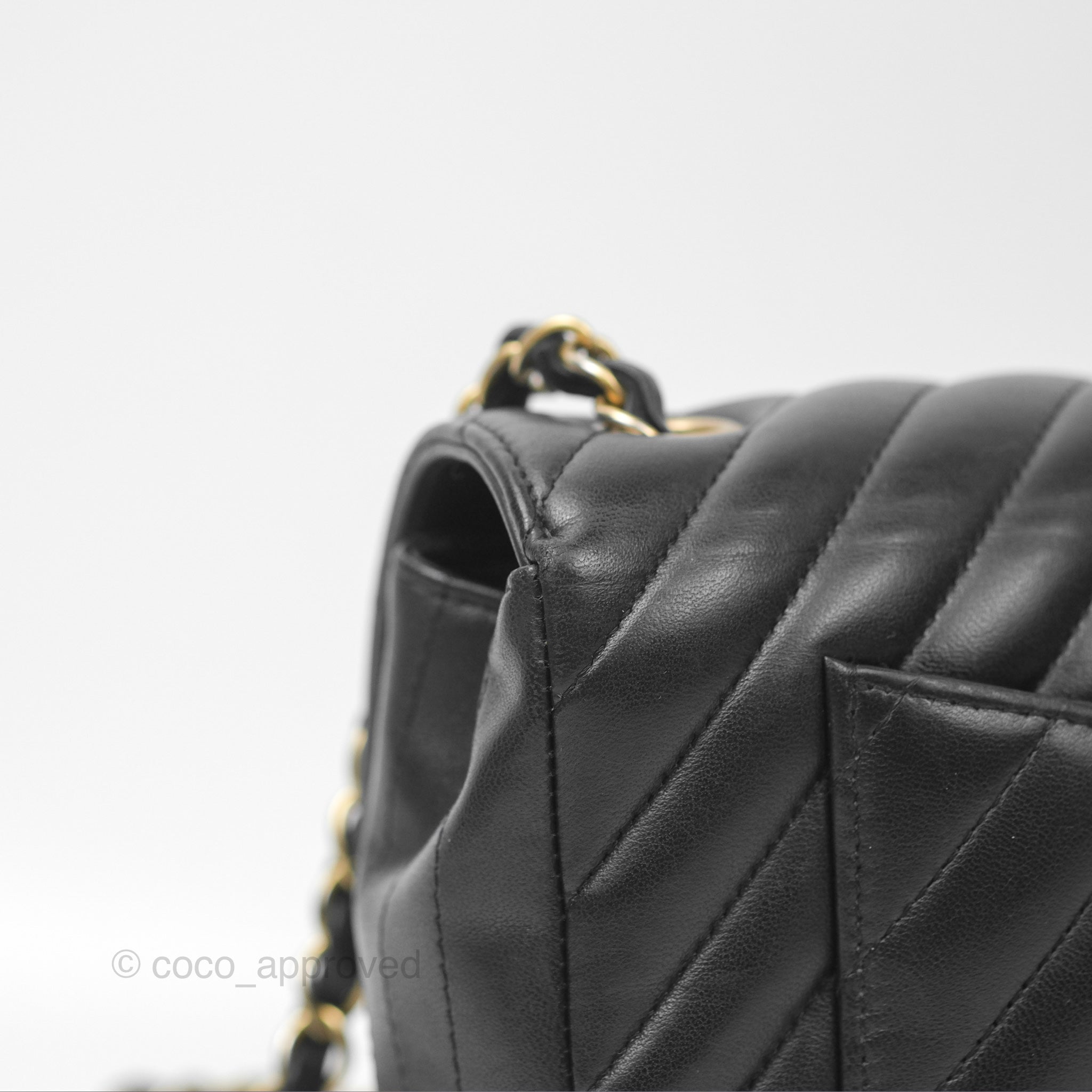 Chanel Chevron Mini Rectangular Bag - Black Lambskin Leather with Aged Gold Hardware | Luxury Crossbody Purse for Women, Perfect for Evening Events & Date Nights