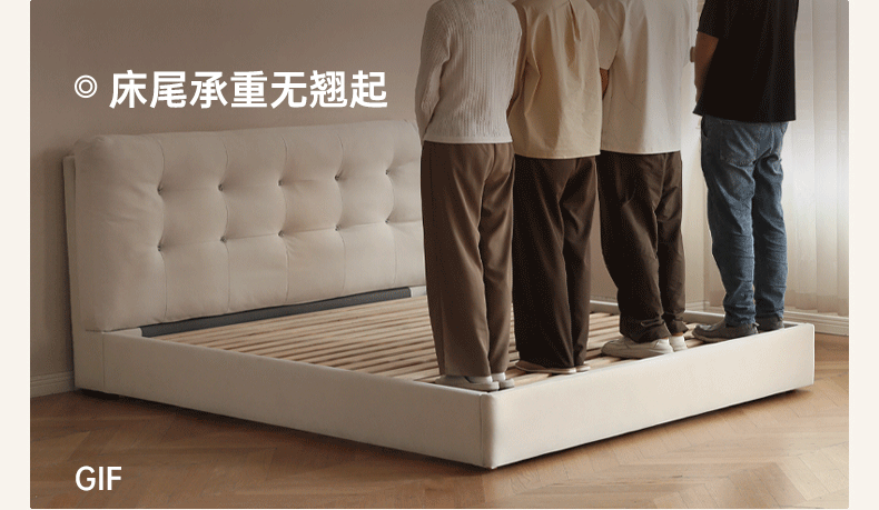 Modern Cream Fabric Bed - Soft & Stylish White Bed Frame for Bedroom Decor - Perfect for Master Bedrooms, Guest Rooms & Cozy Home Styling