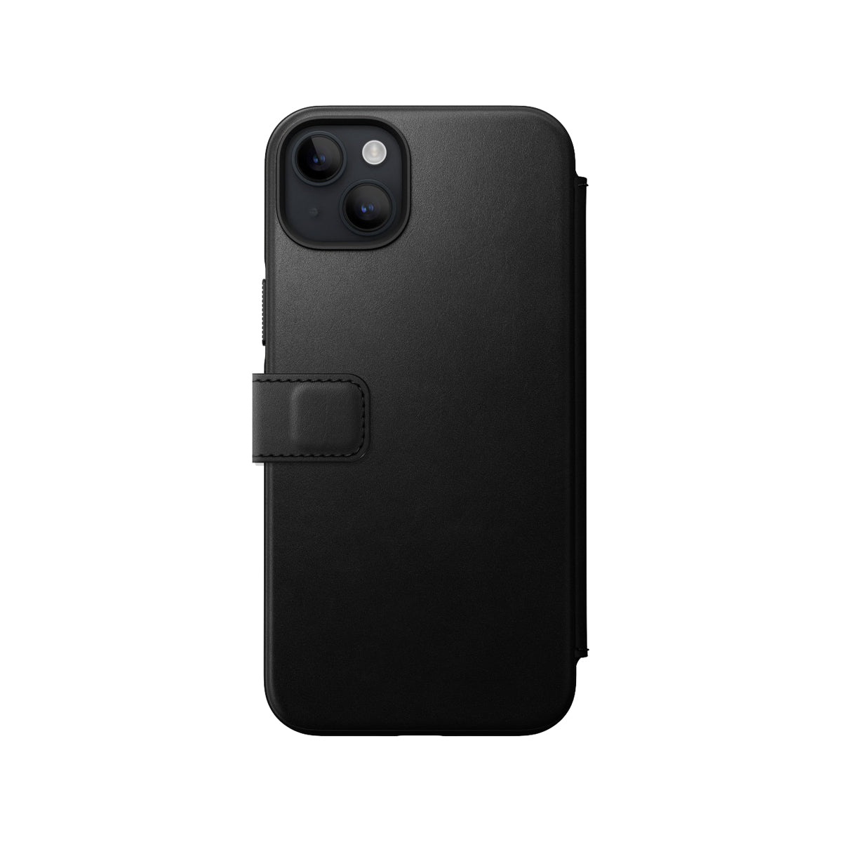 Premium NOMAD Modern Leather Folio Case for iPhone 14 Plus - Genuine Black Leather Phone Cover with Card Slots | Perfect for Business Professionals & Travel Protection
