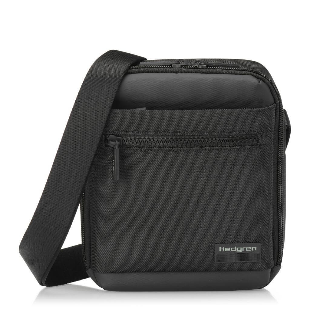 Hedgren RFID Blocking Vertical Crossbody Bag with 7 Pockets - Secure Anti-Theft Purse for Travel, Work & Daily Use (Black)