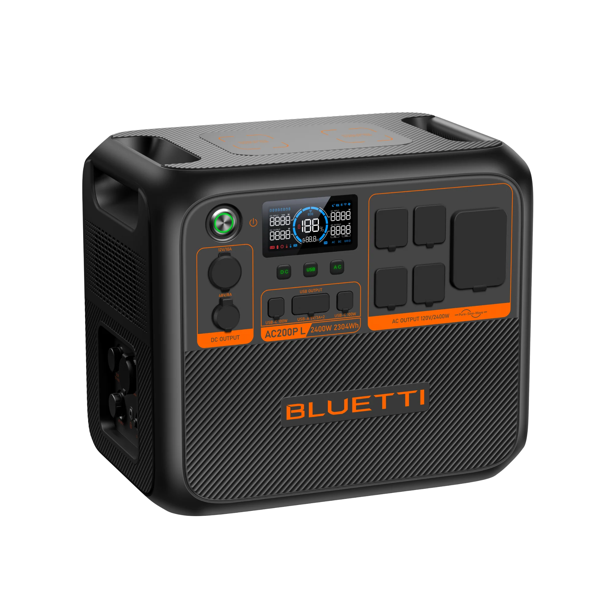 BLUETTI AC200P 2400W 2304Wh Portable Power Station with Solar Charging - Perfect for Camping, RV Trips, and Emergency Backup Power