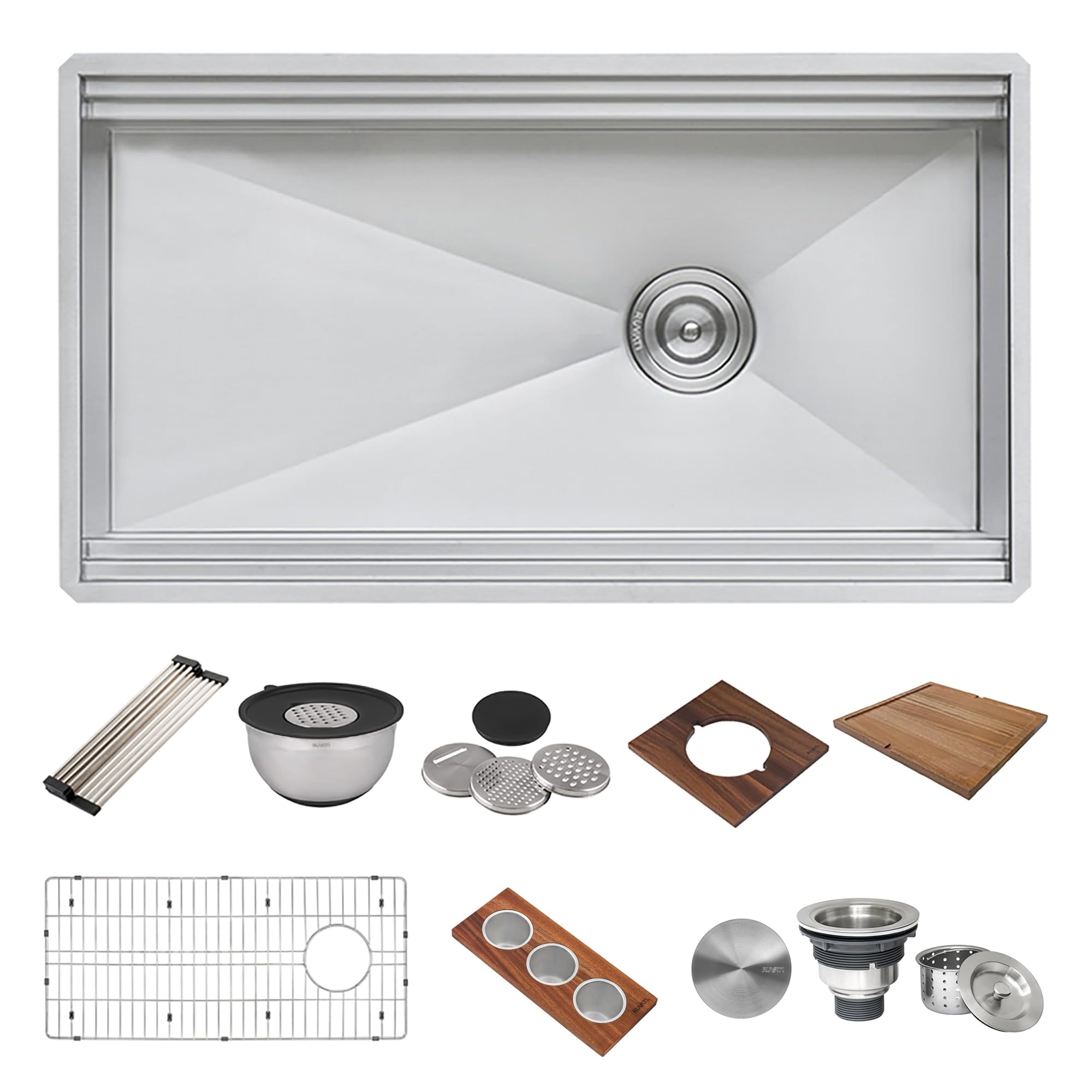 Ruvati 39-inch Dual Tier Undermount Kitchen Sink - 16 Gauge Stainless Steel with Brushed Finish (Hides Scratches) - Perfect for RV, Home & Commercial Kitchens - RVH8299