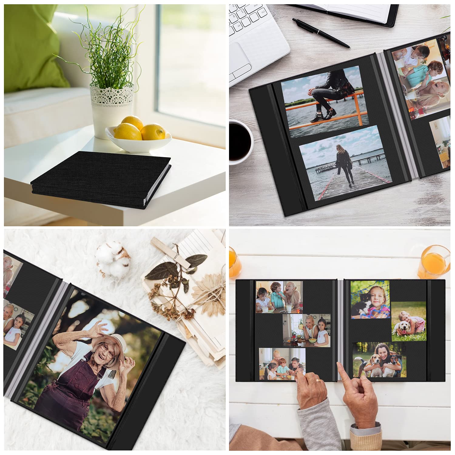 Self-Adhesive Photo Album with Magnetic Pages - 60 Sticky Scrapbook Sheets Holds 8x10, 5x7, 4x6, 6x8 & 3x5 Photos | Large Picture Book for Family Memories, Wedding Albums & Baby Photos | Perfect for Home Decor, Gift Giving & Memory Preservation