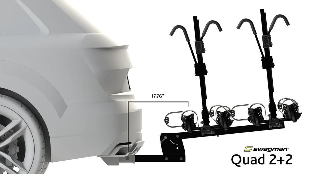 Swagman Quad 2-Bike Hitch Mount Rack for Cars & SUVs - Heavy Duty Bicycle Carrier for Road Trips & Outdoor Adventures