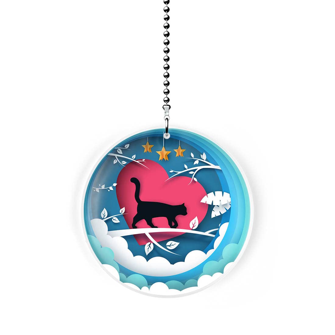 Cat-Themed Ceiling Fan Pull Chain & Light Switch - Decorative Cat Lover's Home Accessory for Bedroom, Nursery & Living Room