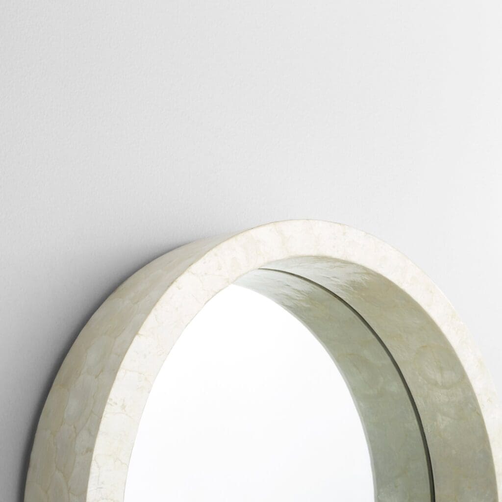 Cyan Design 11591 Triton Round Mirror - Small White Wall Mirror for Bathroom, Bedroom & Living Room Decor