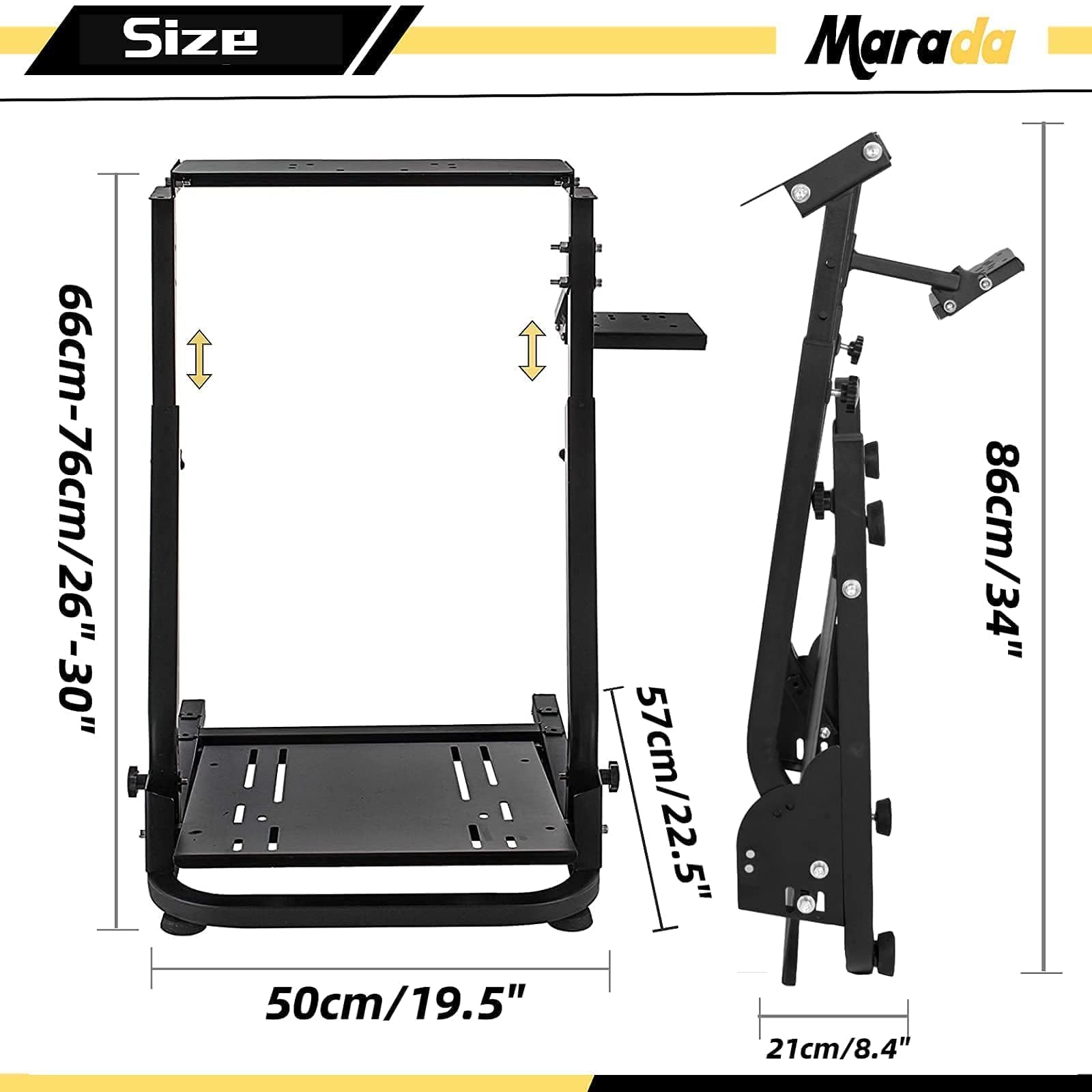 Marada G920 Racing Simulator Cockpit - Compatible with Logitech G27 G25 G29 G920 & Thrustmaster Wheels | Pro Gaming Steering Wheel Stand (Wheel & Pedals Sold Separately) | Perfect for Home Racing Simulation & Esports Training