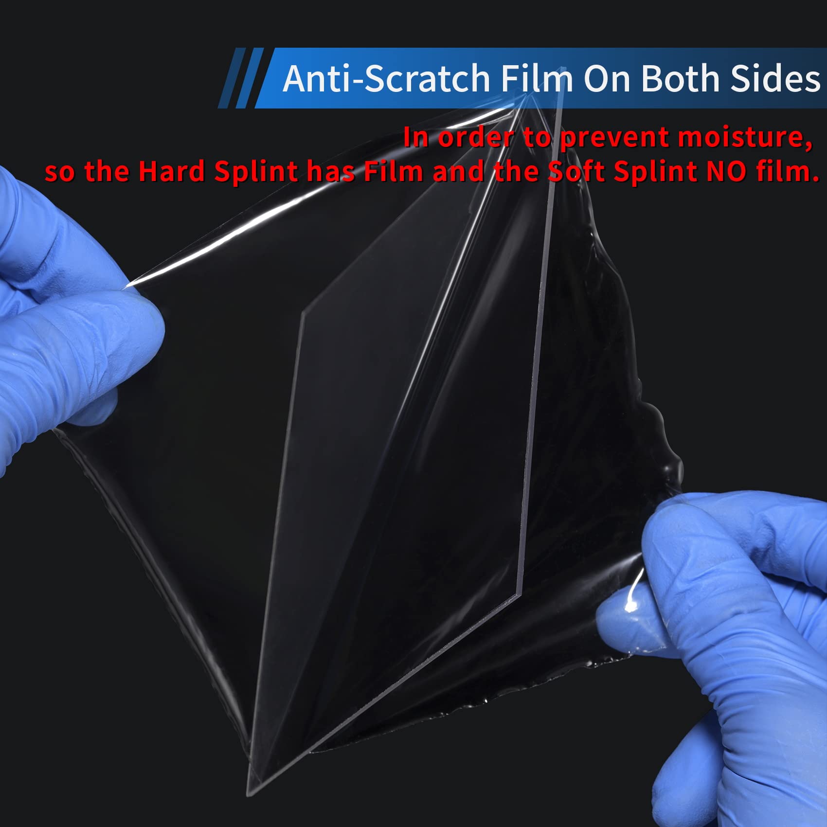 **Annhua 20Pcs Dental Splint Material - 1.0MM Hard Dental Vacuum Forming Sheets, Bubble-Free Thermoforming Sheets for Dental Splints & Night Guards (5