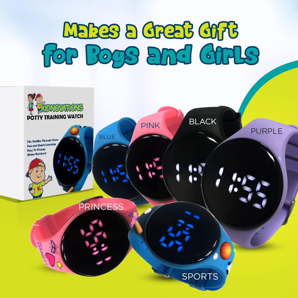 Premium Potty Training Watch for Kids - Rechargeable Waterproof Digital Timer with Vibration & Music Alerts - Fun Toilet Training Aid for Toddlers - Perfect for Daycare, Home Use & Travel Potty Training