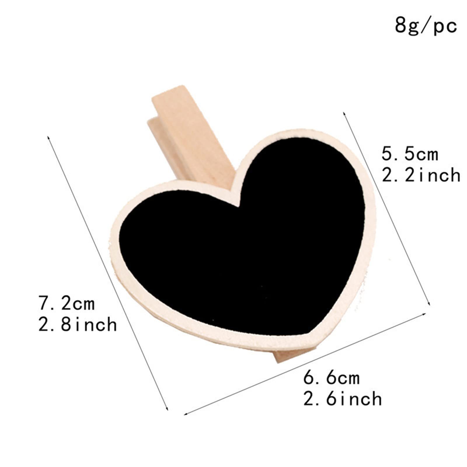 20 PCS Wooden Mini Chalkboard Clips - Erasable Message Board Clips for Memo, Note Taking, Food Labels & Party Decor (Heart Shape) - Perfect for Home, Office, Classroom & DIY Crafts