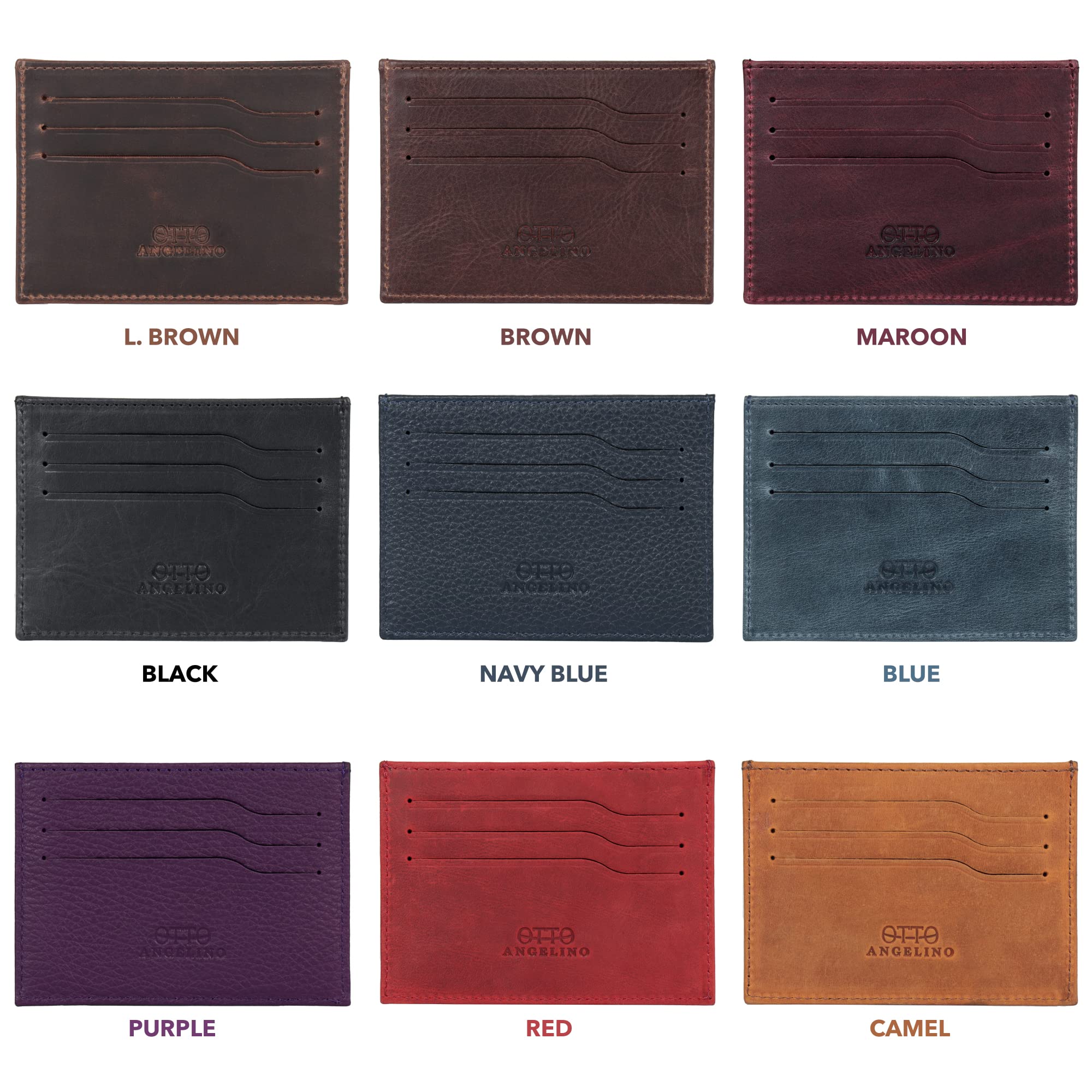 Genuine Leather Ultra Slim Minimalist Cardholder Wallet for Men & Women - RFID Blocking, 6 Card Slots - Perfect for Travel, Business & Everyday Use