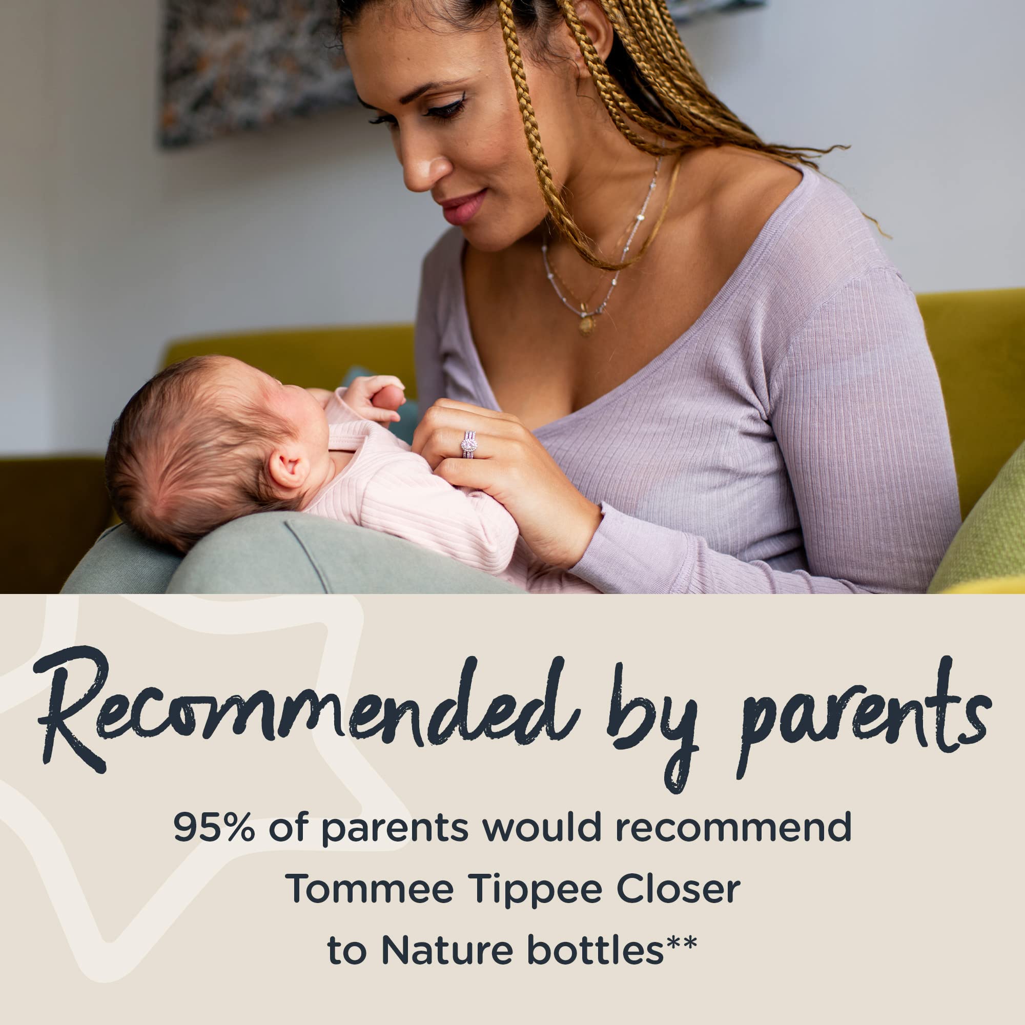 Tommee Tippee First Baby Bottle Gift Set - Anti-Colic Bottles with Breast-like Nipples & Travel Lids for Newborns | Perfect Baby Shower Gift & Travel Feeding Solution
