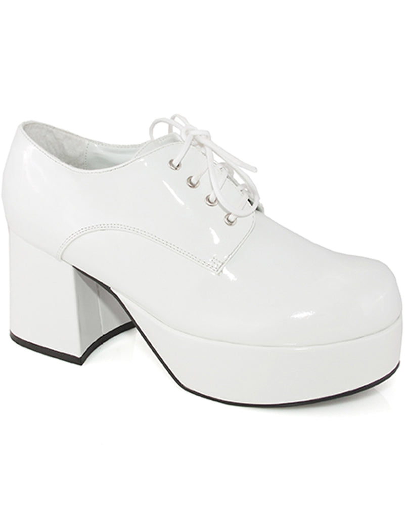 Vintage 70s Pimp Style White Deluxe Men's Dress Shoes - Perfect for Retro Parties, Costumes & Hip-Hop Fashion