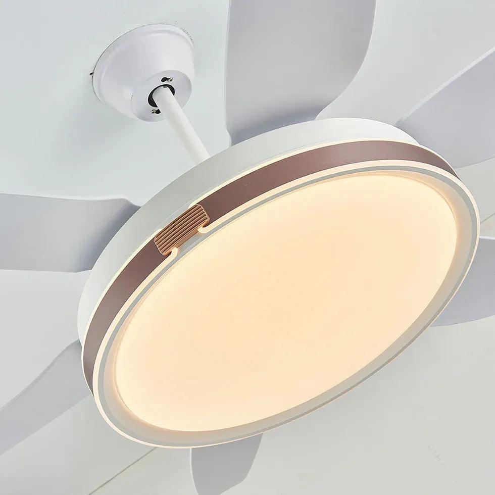 Modern White Metal LED Ceiling Fan with Light - Energy Efficient Cooling & Stylish Lighting for Living Room, Bedroom, or Office