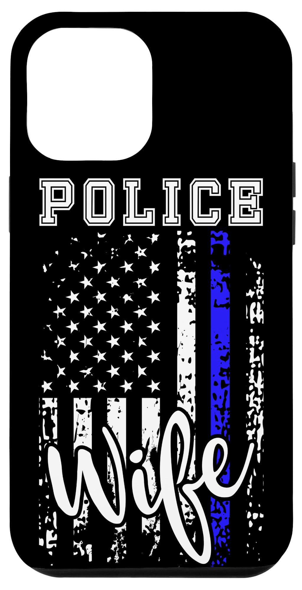 iPhone 12 Pro Max Police Wife Phone Case - Thin Protective Cover with USA Flag Design - Perfect Gift for Police Officer's Wife (Law Enforcement Spouse Appreciation) - Ideal for Daily Use, Work & Special Occasions