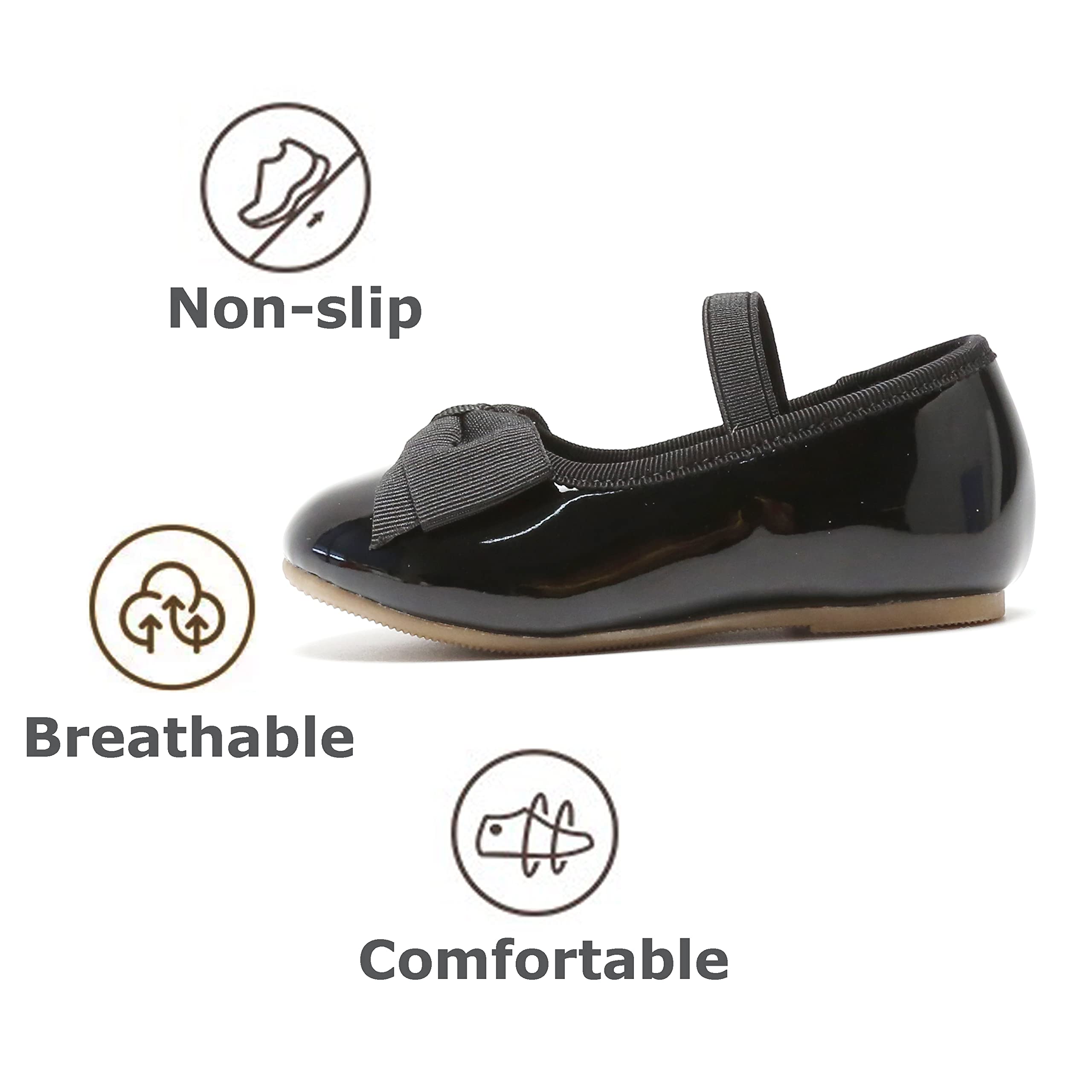 THEE BRON Toddler Girls Mary Jane Flats - Comfortable Ballet Dress Shoes for Little Girls | Perfect for Weddings, Parties & Special Occasions