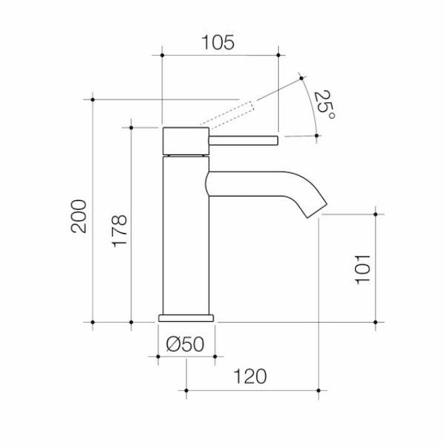 Caroma Liano II Basin Mixer Tap - Brushed Bronze Finish - Modern Bathroom Faucet for Sink Vanity, Powder Room & Guest Bathroom