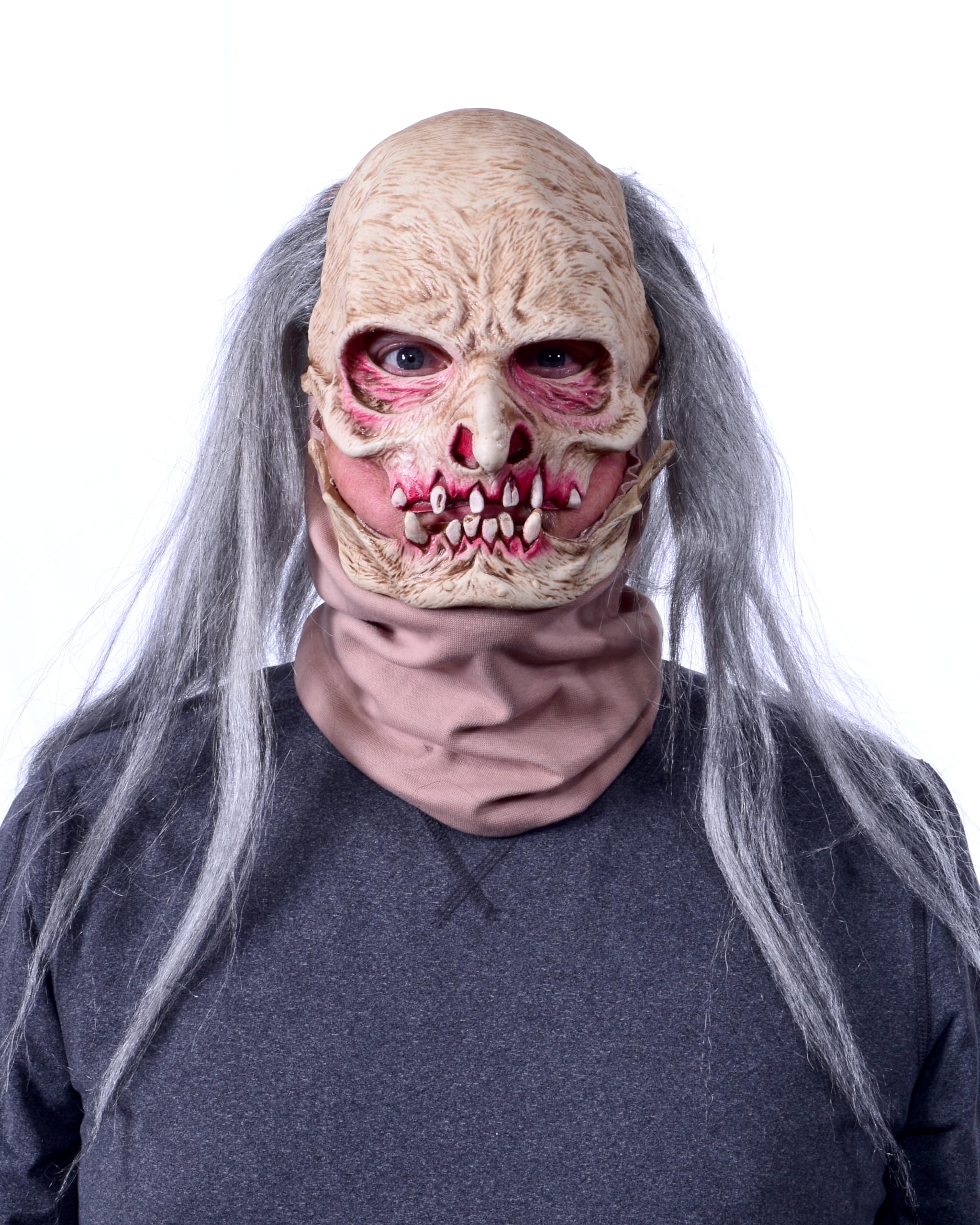 Grave Digger Moving Mouth Mask - Scary Halloween Costume Accessory for Cosplay, Horror Parties & Haunted Houses