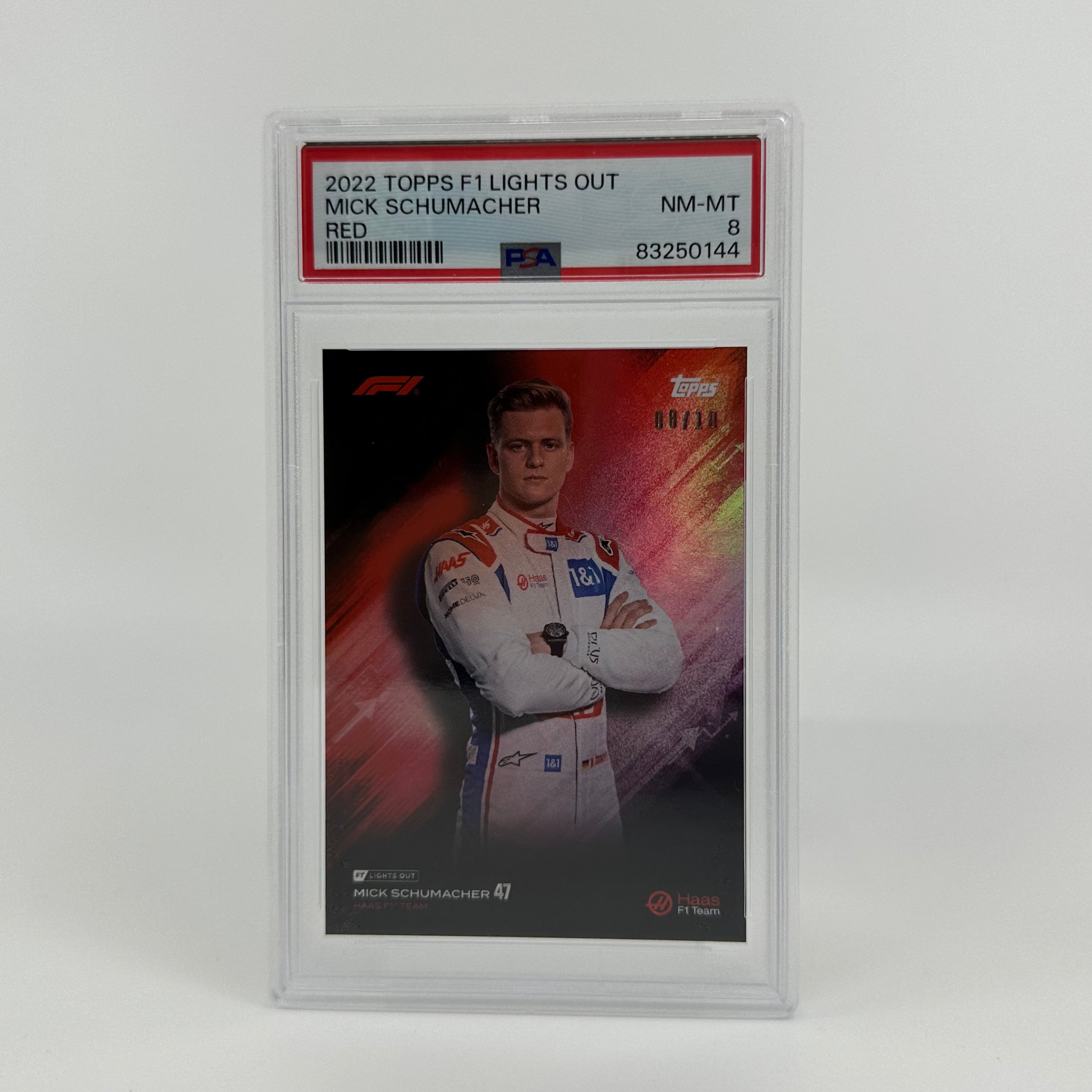 PSA 8 Graded 2008/10 Mick Schumacher Red Rookie Card - Perfect for Collectors, Sports Memorabilia & F1 Racing Fans