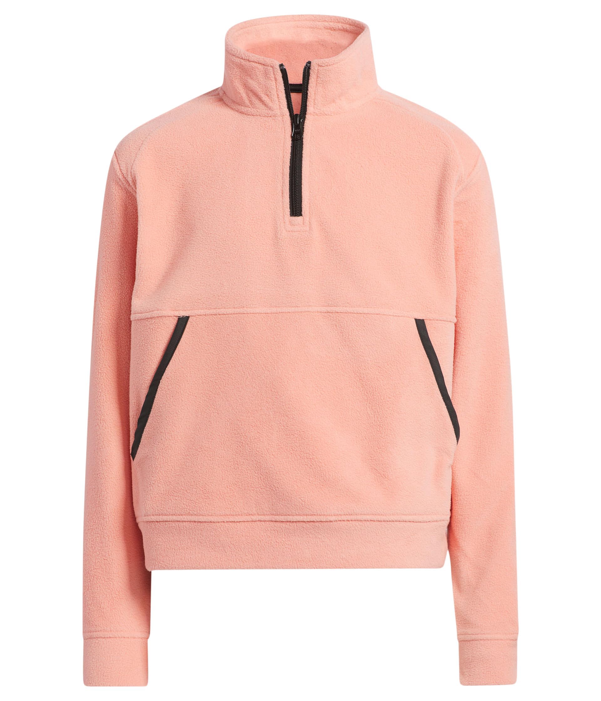 adidas Girls' Quarter Zip Fleece Golf Jacket - Lightweight Warm Pullover for Junior Golfers & Outdoor Activities | Perfect for School, Practice & Cool Weather