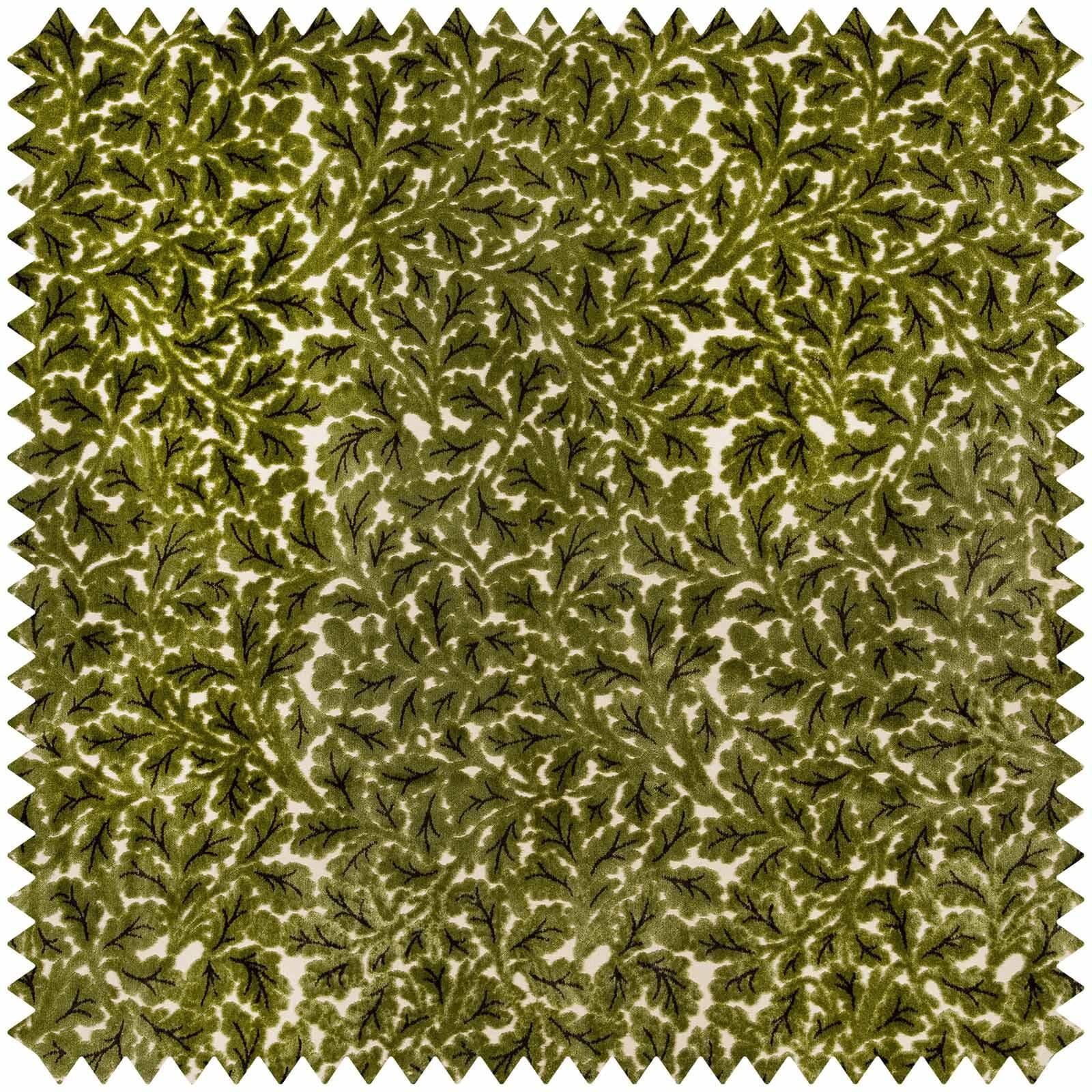 QUERCUS Velvet Jacquard Fabric Sample - Evergreen Green - Perfect for Upholstery, Curtains & Home Decor Projects