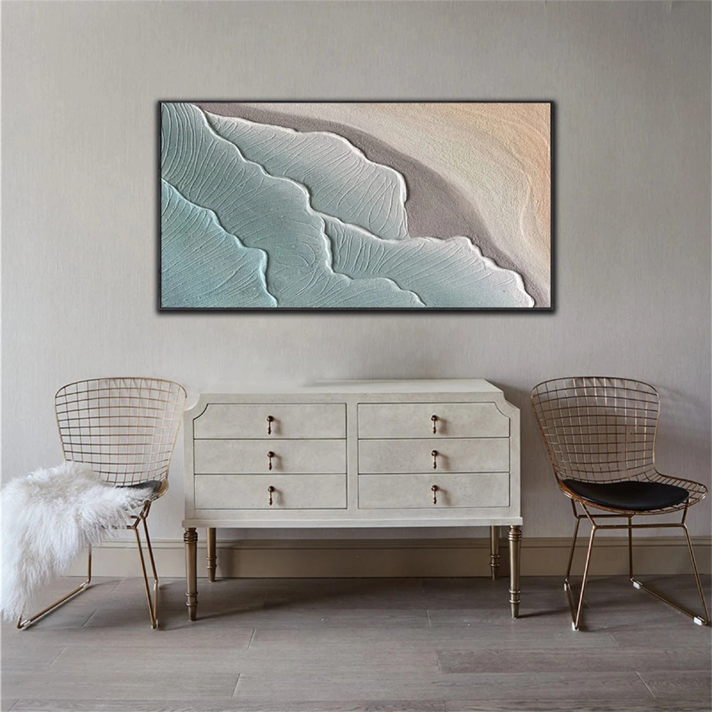 Ocean and Sky Painting #OS 073 - Stunning Coastal Wall Art for Beach House Decor, Living Room & Office
