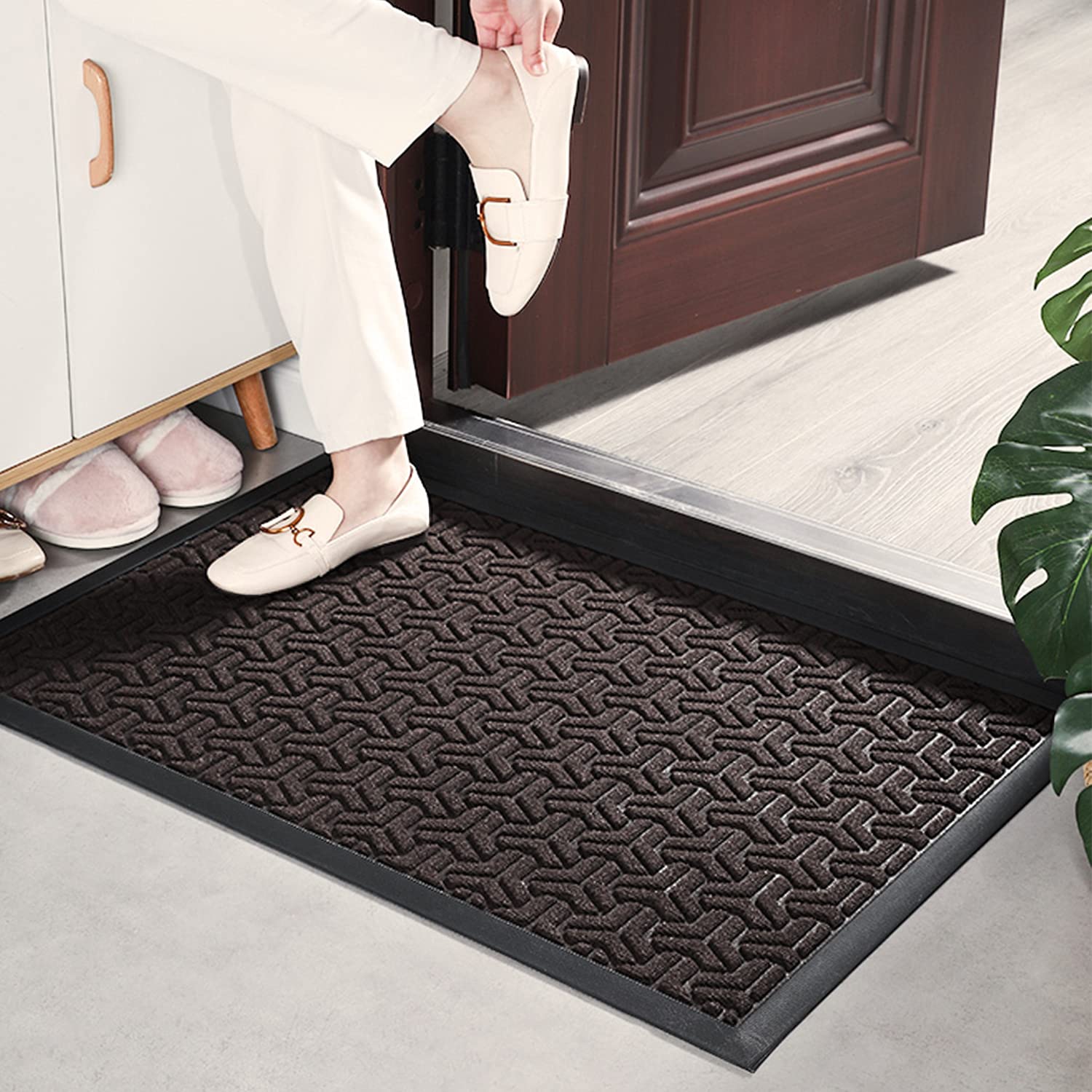 Purejoy Indoor Entrance Mat 45x75cm - Non-Slip Rubber Doormat with Dustproof & Waterproof Design - Dirt Trapping Floor Mat for Home, Office, Apartment - Perfect for Entryways, Mudrooms & High Traffic Areas