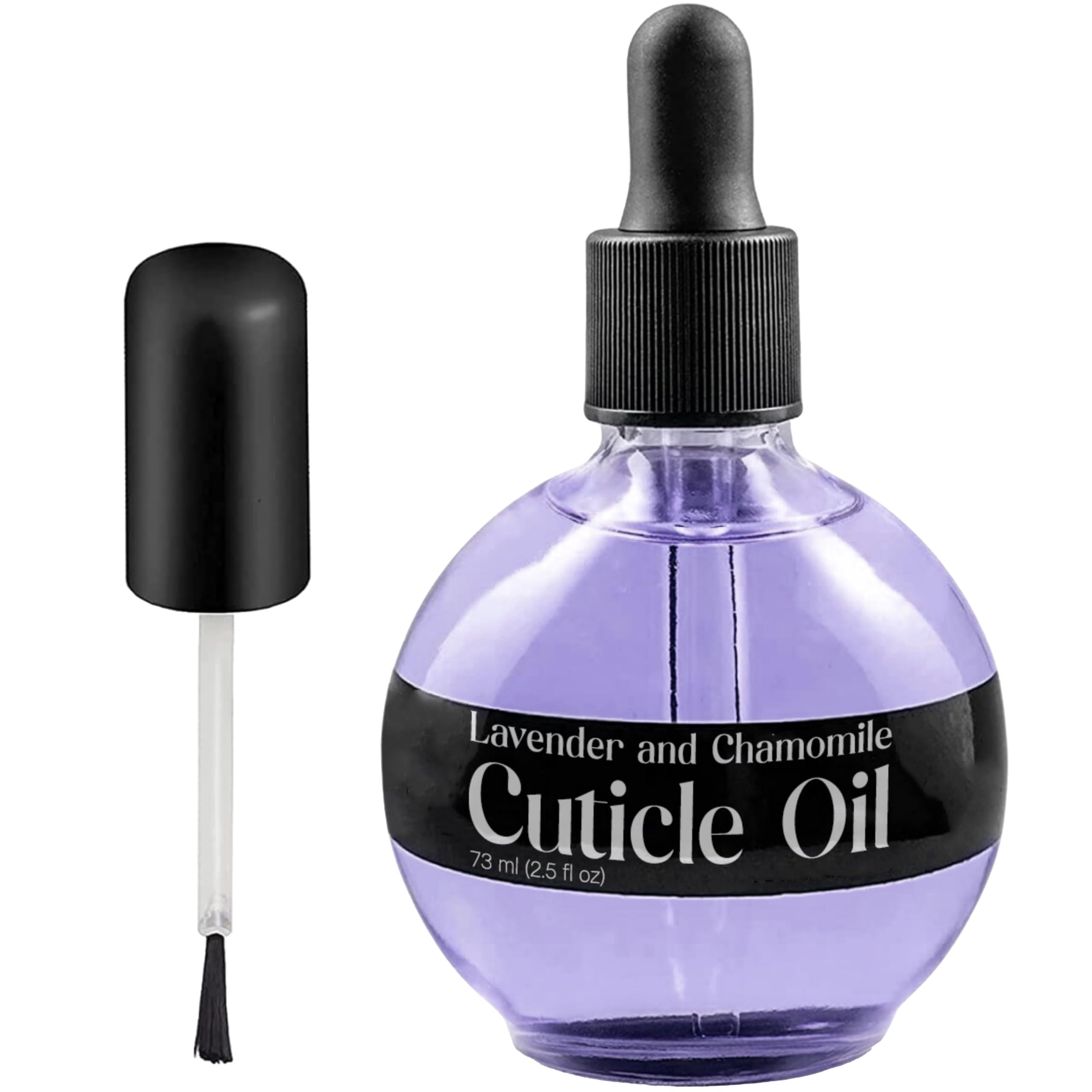 C CARE Cuticle Oil for Nails - Lavender & Chamomile Nail Oil - Moisturizing & Strengthening Treatment for Dry Brittle Nails & Cuticles - Includes Dropper & Brush - 2.5 oz Large Bottle - Perfect for Manicures, Pedicures & At-Home Nail Care