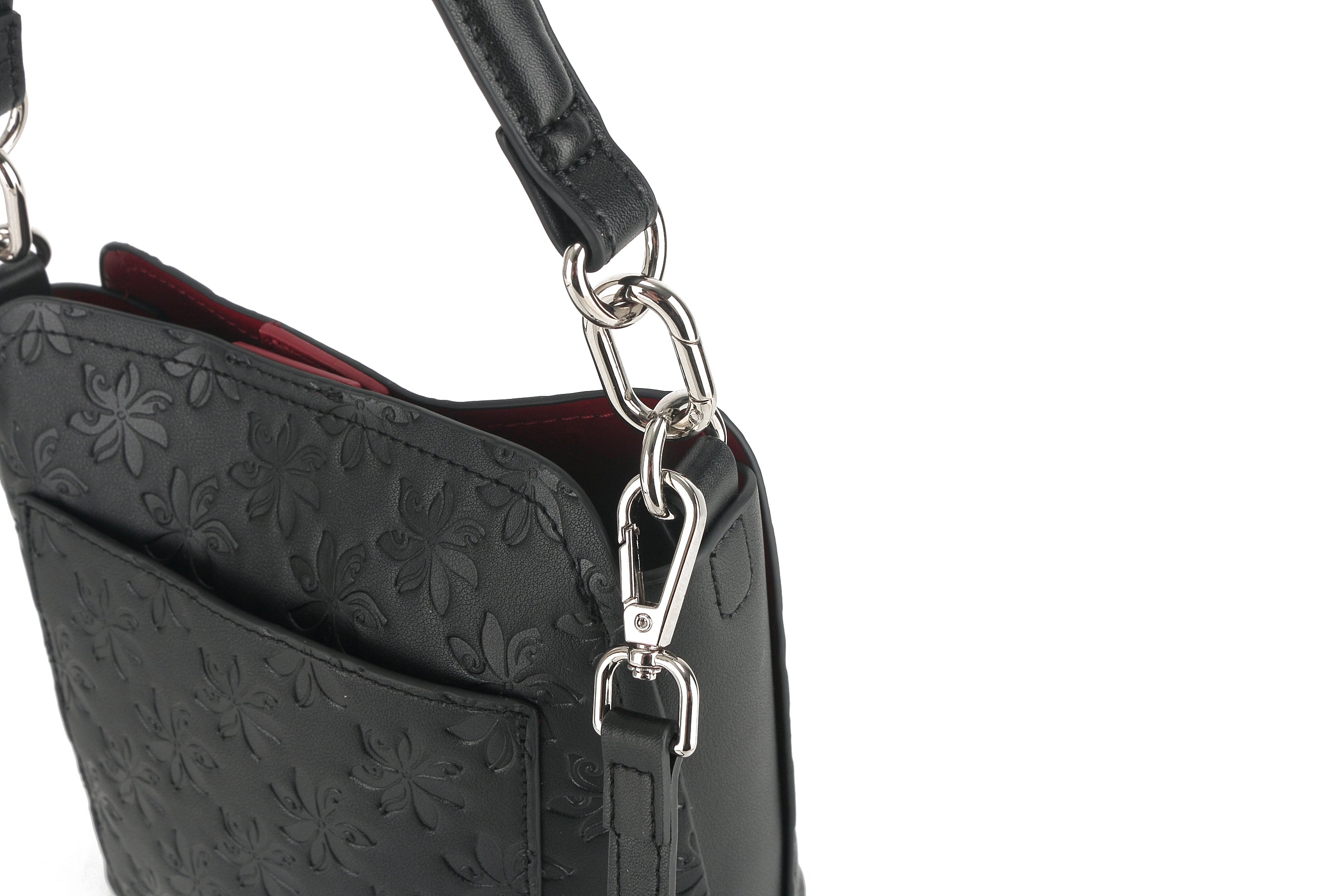 Abby Tiare Embossed Black Crossbody Bag - Stylish Leather Shoulder Purse for Women, Perfect for Work, Travel & Everyday Use