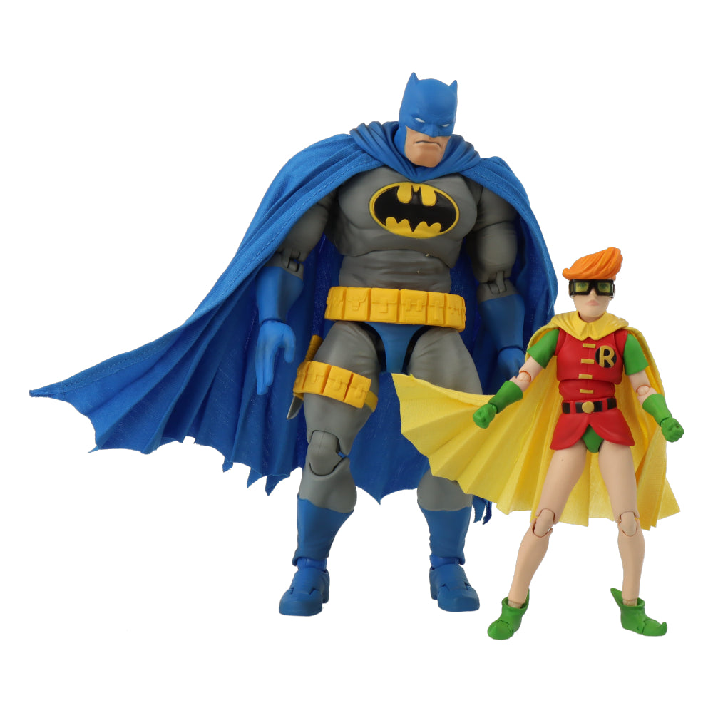 MAFEX Batman Blue Version & Robin Action Figure - The Dark Knight Returns Collectible Toy for Display & Play - Perfect for DC Fans & Collectors