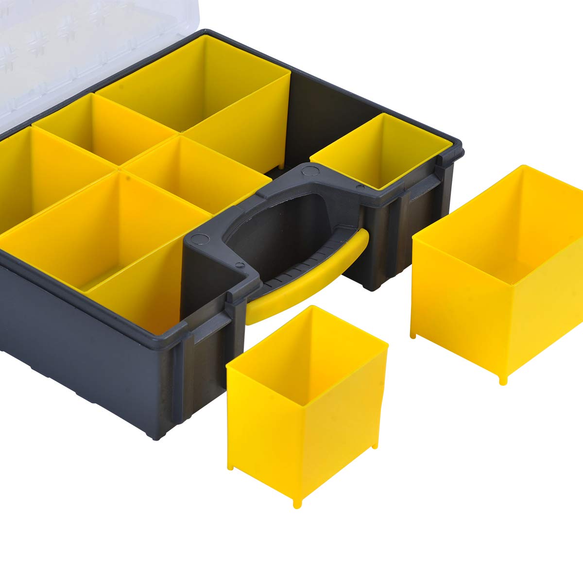 MEIJIA Large Plastic Tool Organizer Box with Removable Dividers - 16.5