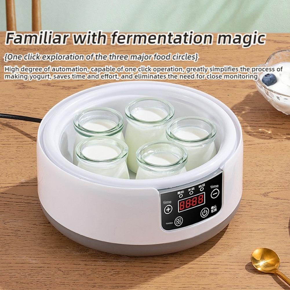 1.2L Automatic Probiotic Yogurt Maker Machine with Adjustable Temperature & Time Control - Healthy Homemade Yogurt in 8-12 Hours - Perfect Wellness Gift for Valentine's Day, Kitchen & Family Use