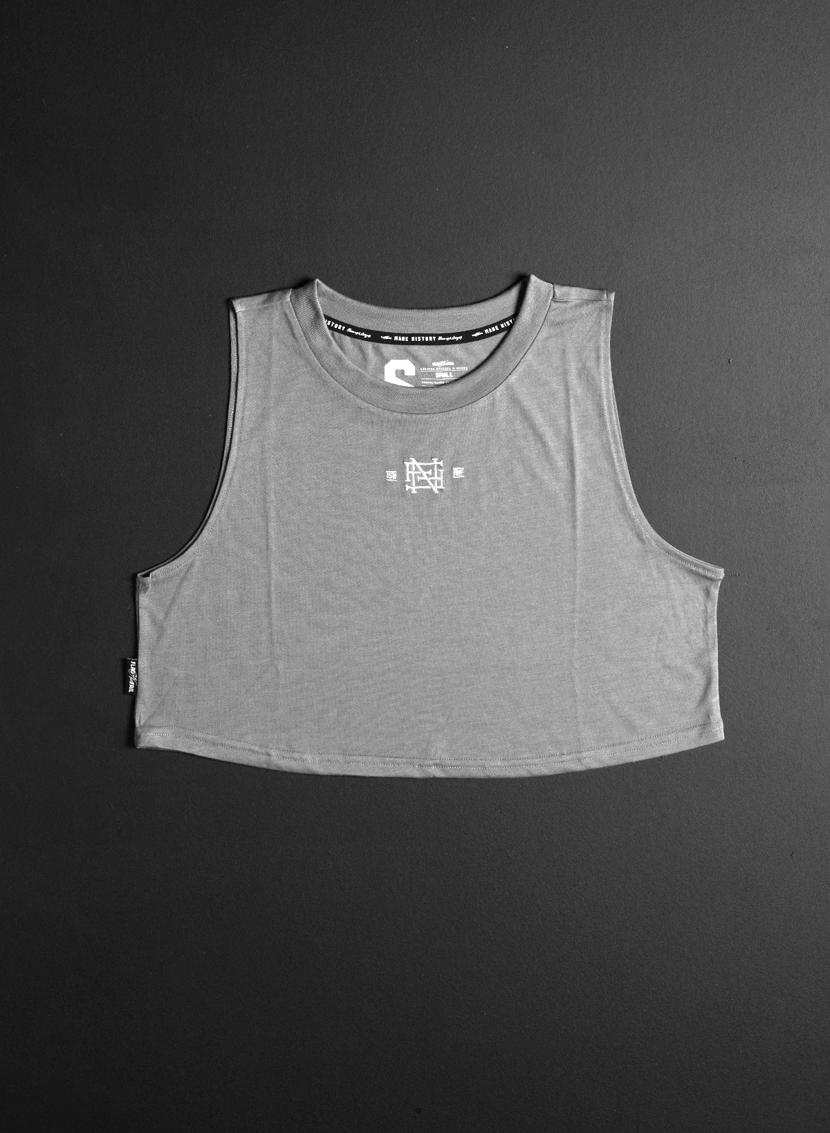 EMB Women's Crop Tank Top - Soft Grey Cotton Workout Shirt for Yoga, Running & Gym | Breathable & Comfortable Activewear
