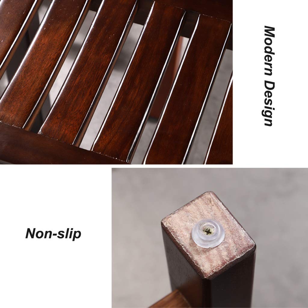 Waterproof Wooden Shower Stool - Anti-Slip Bathroom Bench with Curved Design for Elderly & Disabled - Heavy Duty Spa Chair Supports 250kg (42×28×34cm) - Perfect for Bathtub, Shower & Home Care Use