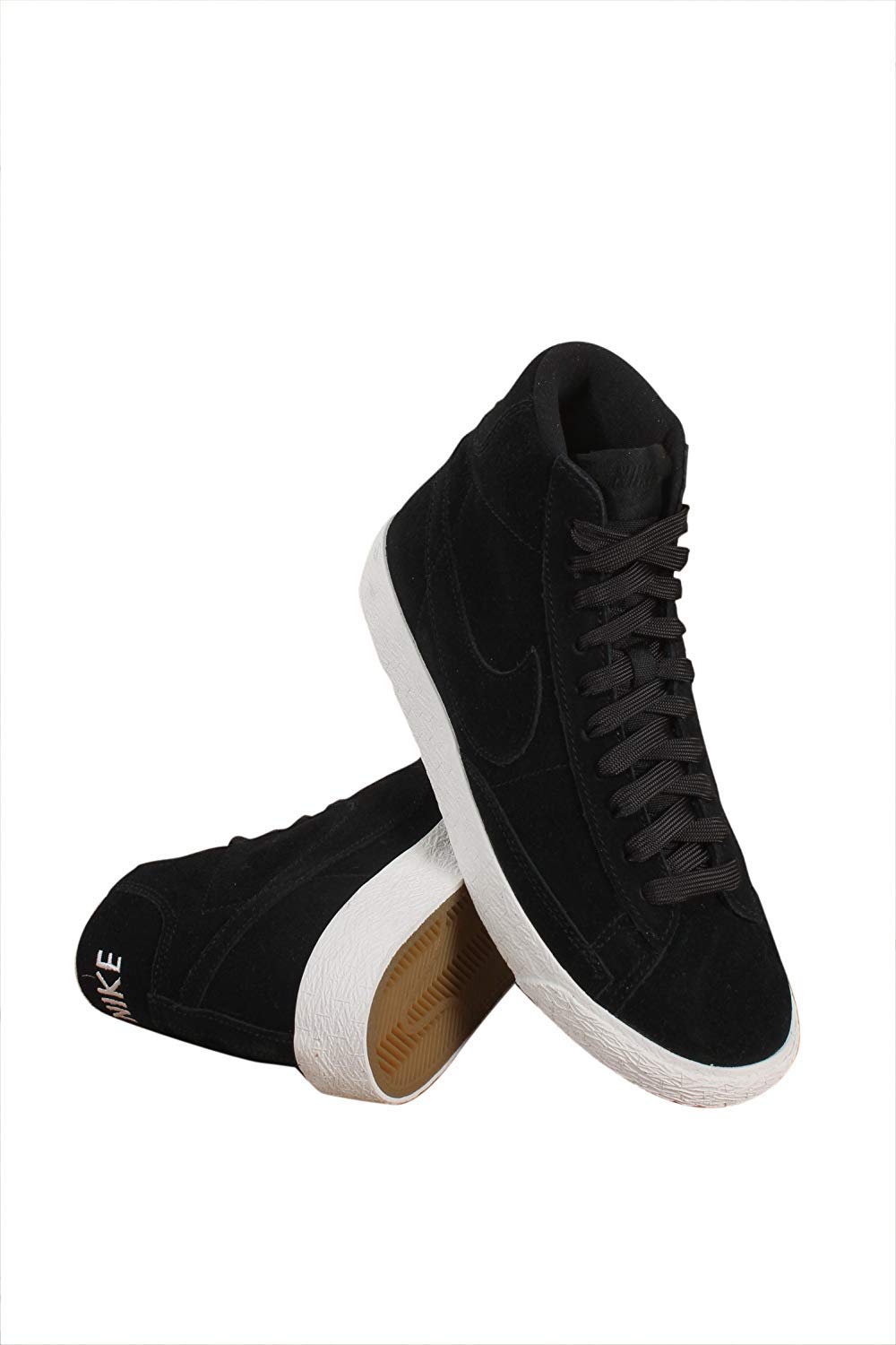 Nike Blazer Mid GS Sneakers for Kids - Black & Summit White (895850-003) - Size 4 | Basketball & Casual Shoes for School & Everyday Wear