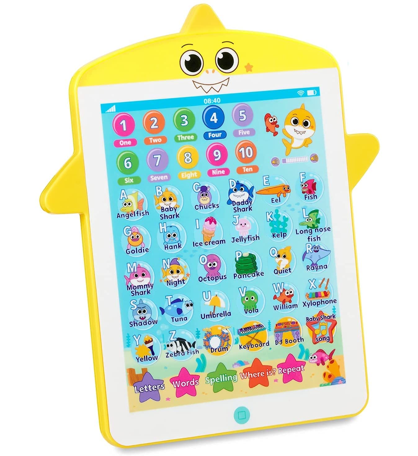 WowWee Baby Shark's Big Show! Kids Learning Tablet - Interactive Educational Toy for Toddlers with Fun Games & Songs - Full Size Multicolor Tablet for Early Childhood Development - Perfect for Home, Travel & Classroom Use