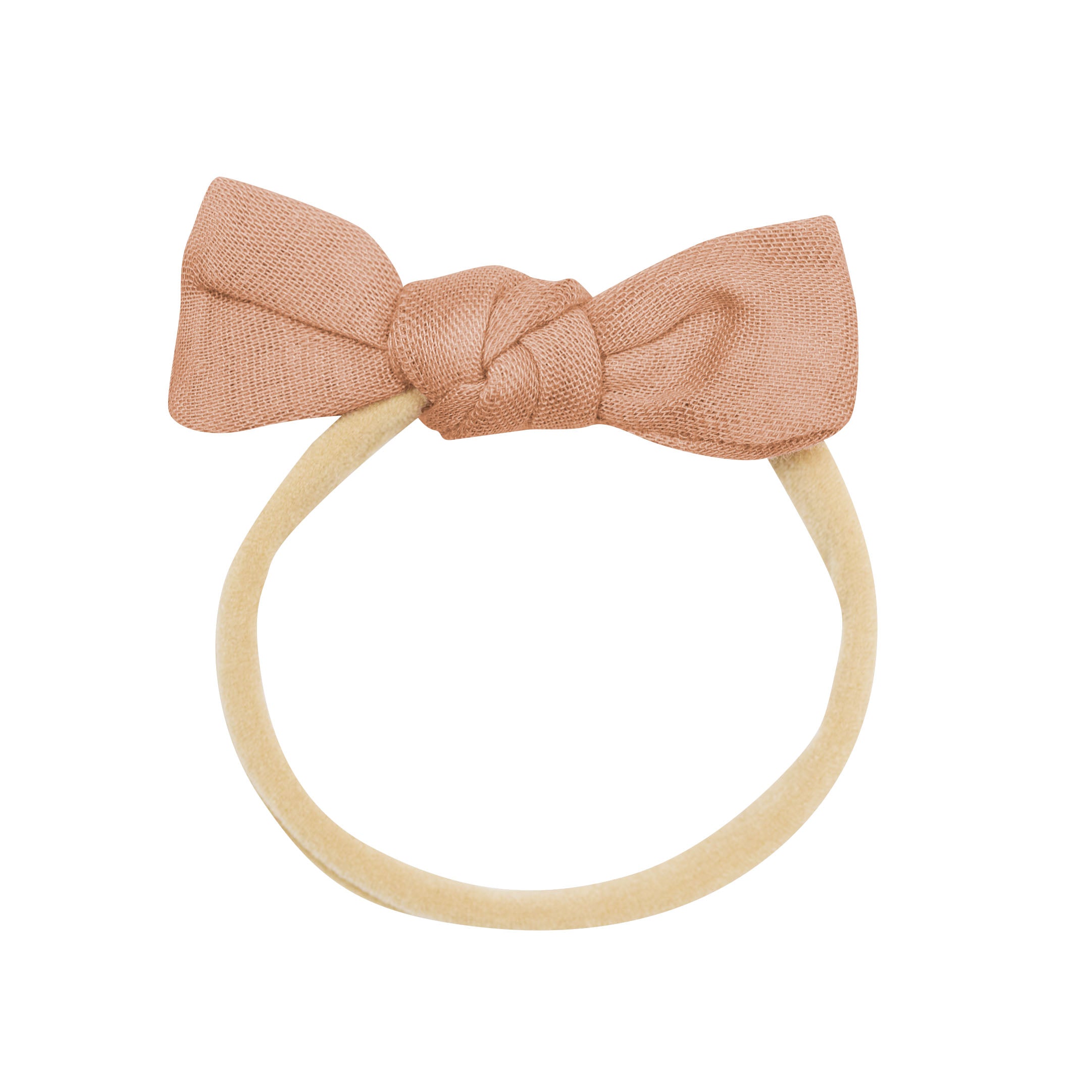 Natural Bamboo Muslin Tiny Bow Hair Clip in Fawn - Perfect for Baby Girls, Toddlers, and Special Occasions